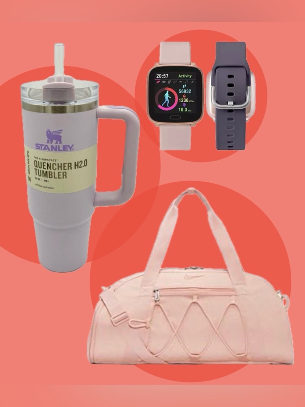 ✨ The “Me Era” Fit Set✨ Nike Gym Bag + Timex Smartwatch + Stanley Tumbler